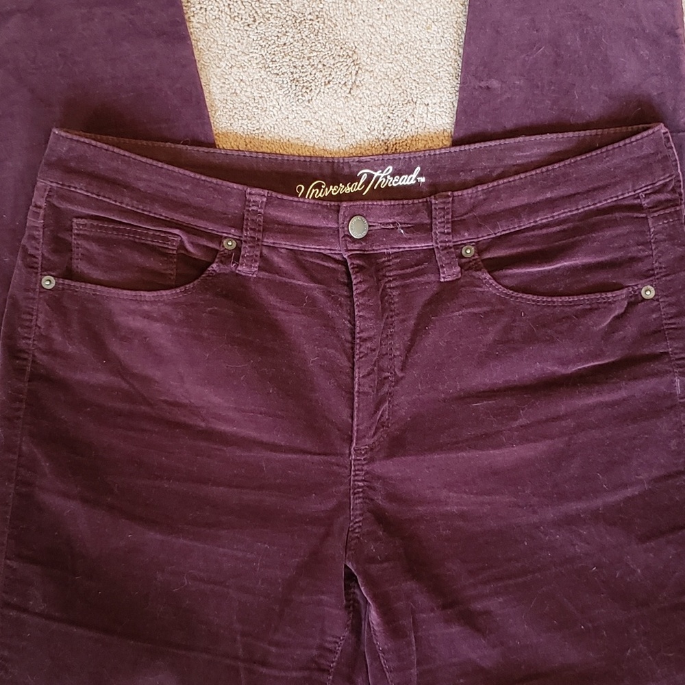 Plum Suede Skinny Jeans Sz 14 (32)